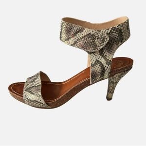 Vince Camuto Olinsa Metallic Snakeskin Heels - Size 10